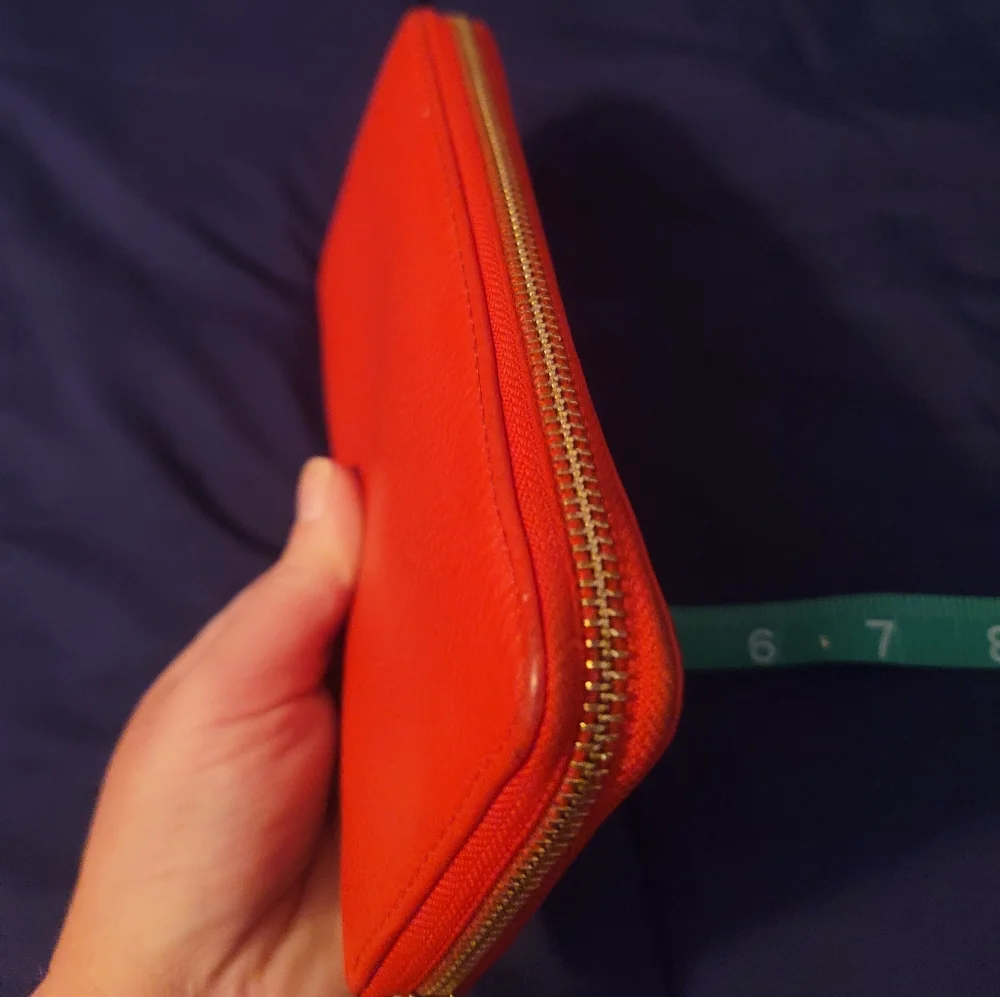 Michael kors continental zip around accordion wallet FULL SIZE CORAL Red Orange